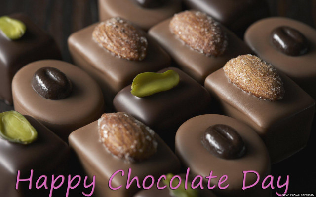 Chocolate tray pieces leaf happy free wallpaper - medium preview image