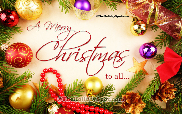 Merry christmas message ornaments decorations free wallpaper - medium preview image