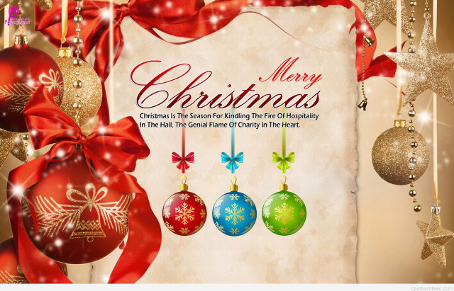 Christmas card ornaments red ribbon free wallpaper - medium preview image
