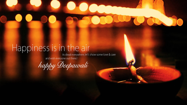 Lit candle happiness quote blurry free wallpaper - medium preview image