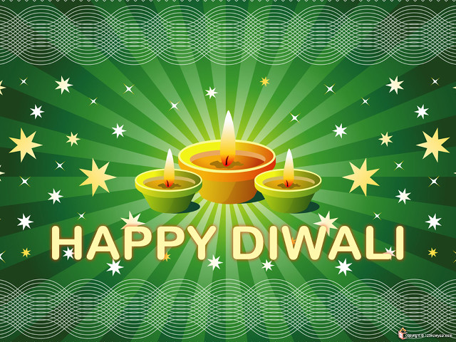 Diwali happy candles green background free wallpaper - medium preview image