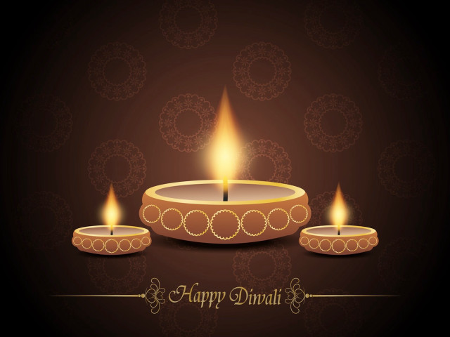 Diwali three candles dark background free wallpaper - medium preview image