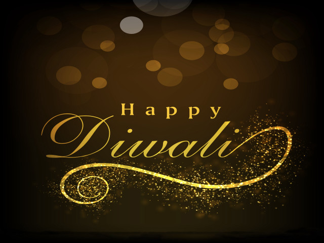 Diwali happy gold sparkles dark free wallpaper - medium preview image