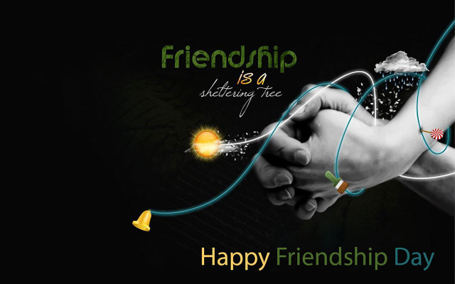 Happy friendship day couple holding free wallpaper - medium preview image