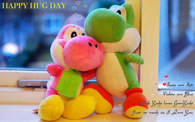 Stuffed animal hug day message free wallpaper - medium preview image