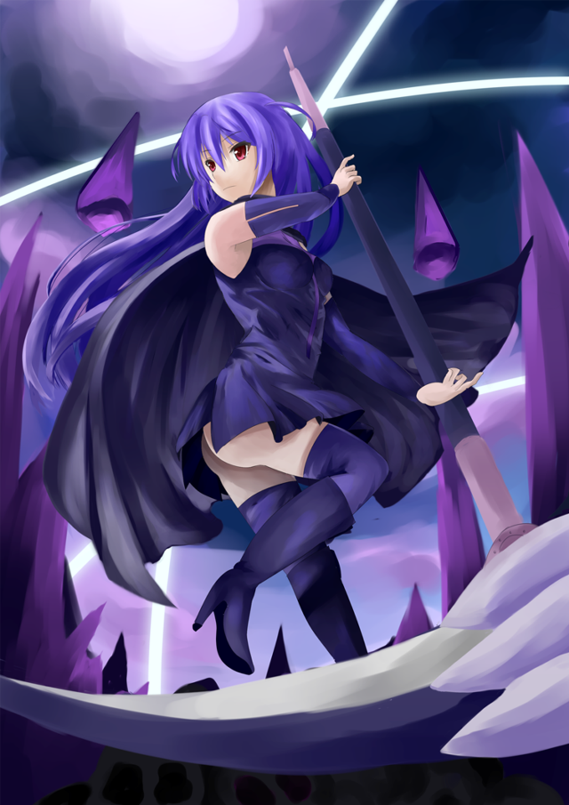Cartoon character sword purple outfit free wallpaper - medium preview image