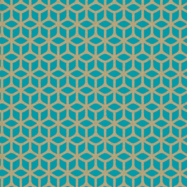 Blue gold geometric pattern white free wallpaper - medium preview image