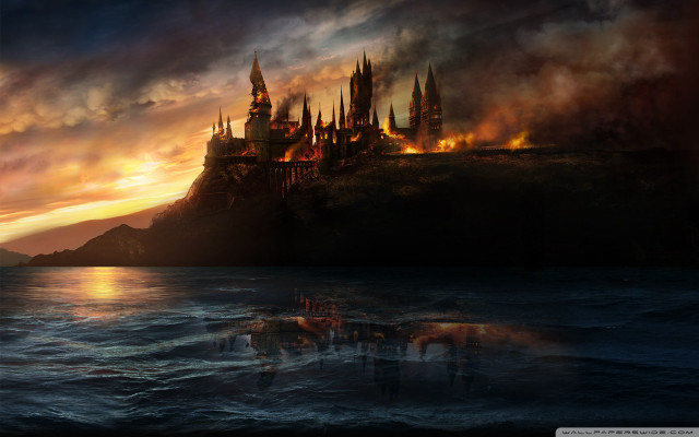 Castle hill fire sky water free wallpaper - medium preview image