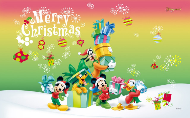 Mickey mouses presents snow christmas free wallpaper - medium preview image