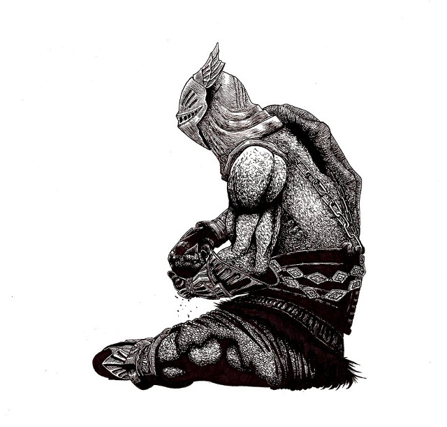 Man armor kneeling knife bird free wallpaper - medium preview image