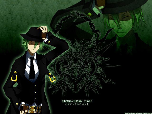 Man black suit hat green #2 free wallpaper - medium preview image