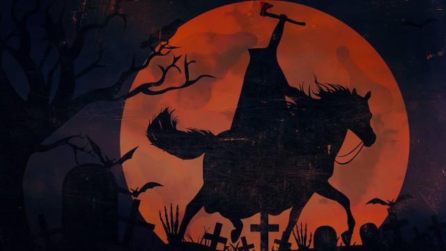 Halloween horse graveyard moon bats free wallpaper - medium preview image