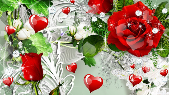 Red rose hearts flower gothic free wallpaper - medium preview image