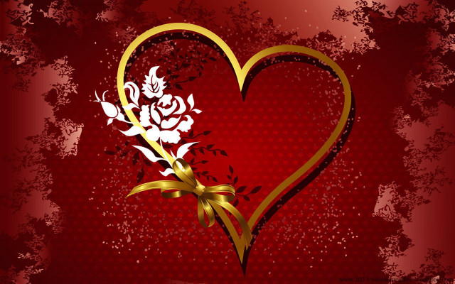 Heart ribbon flowers bow dots free wallpaper - medium preview image
