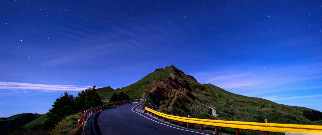 Road mountain blue sky stars free wallpaper - medium preview image