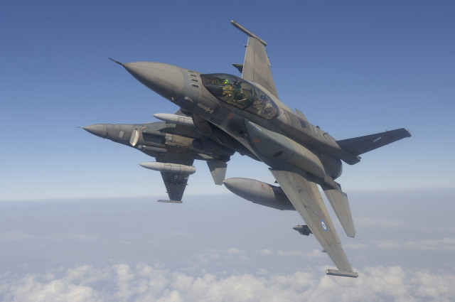 Fighter jet flying clouds blue free wallpaper - medium preview image