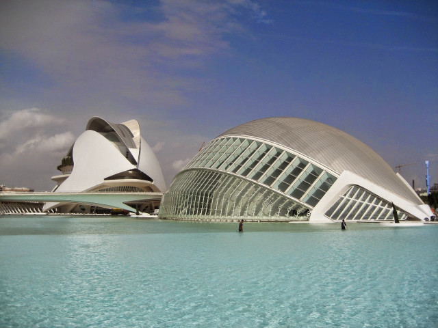Large building water sky clouds free wallpaper - medium preview image
