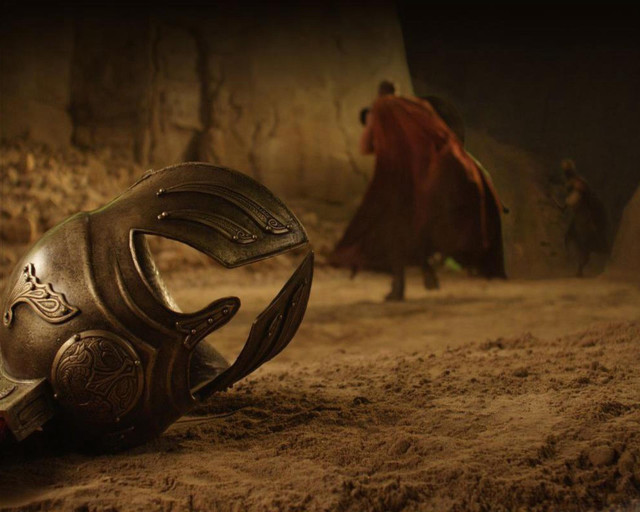 Helmet man red cloak caped free wallpaper - medium preview image
