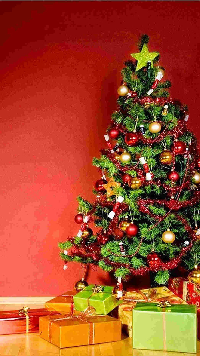 Christmas tree presents under star free wallpaper - medium preview image