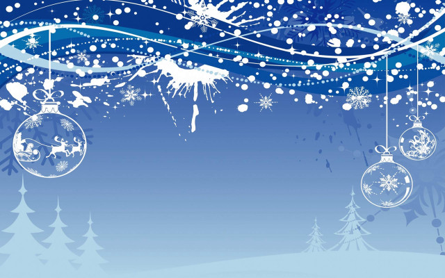 Blue christmas background snowflakes ornaments free wallpaper - medium preview image
