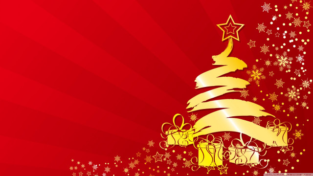 Christmas tree presents red background #3 free wallpaper - medium preview image