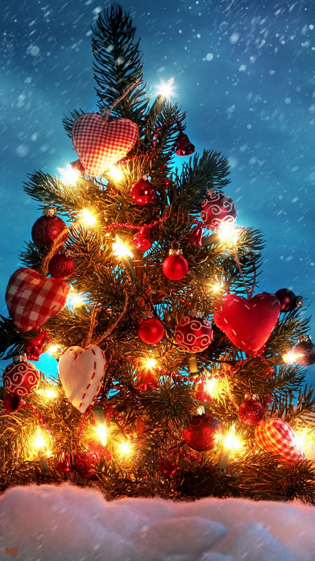 Christmas tree lights ornaments snow #2 free wallpaper - medium preview image