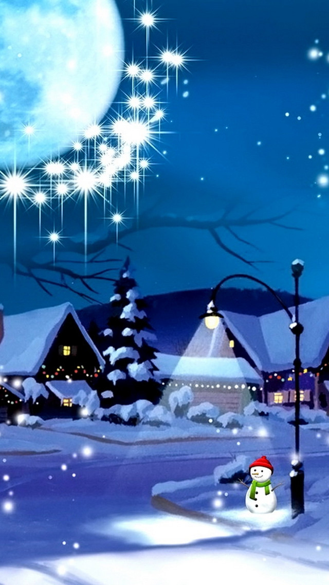 Snowman streetlight house snow snowman free wallpaper - medium preview image
