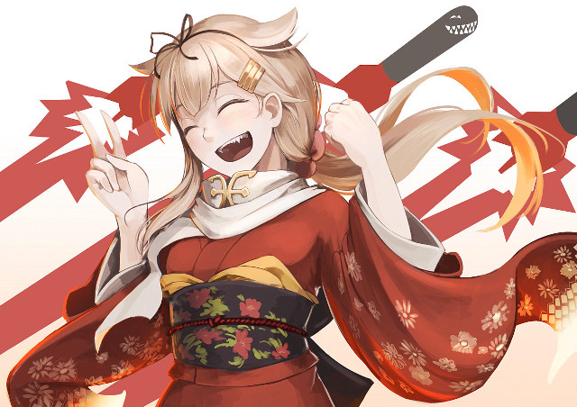Woman kimono baseball bat flag free wallpaper - medium preview image