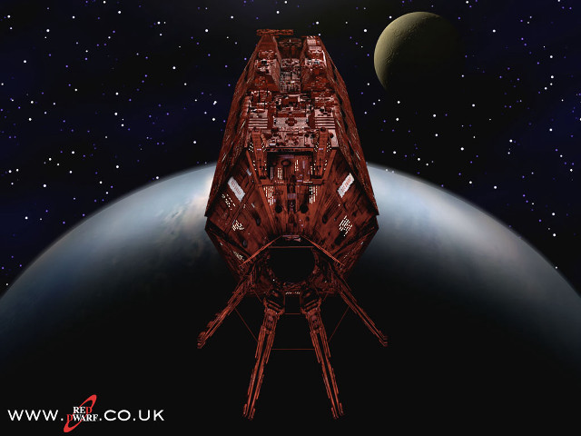 Red space station planet moon free wallpaper - medium preview image
