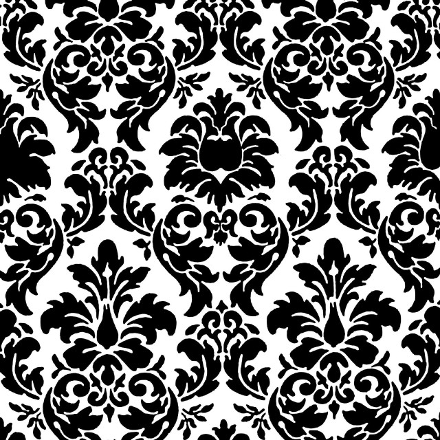 Black white damask pattern large #2 free wallpaper - medium preview image