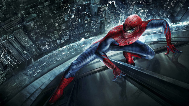 Man spider suit ledged city free wallpaper - medium preview image