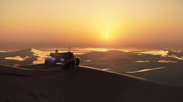 Four wheeler sand dune sunset free wallpaper - medium preview image