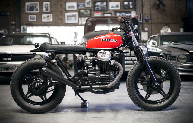 Red motorcycle garage cars trucks free wallpaper - medium preview image