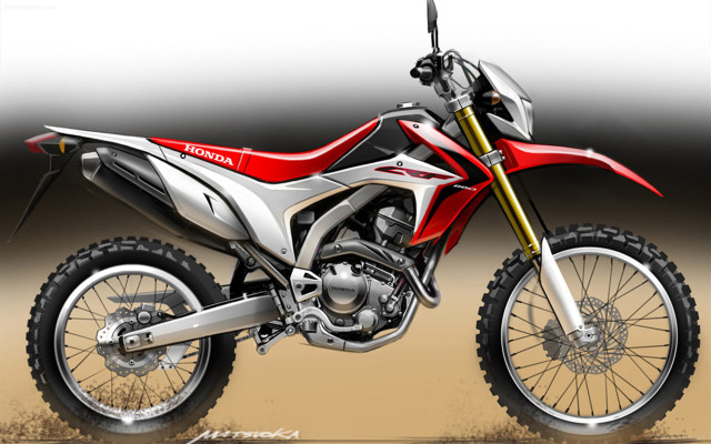 Red white motorcycle drawing style free wallpaper - medium preview image