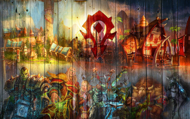 City people clock tower painting free wallpaper - medium preview image