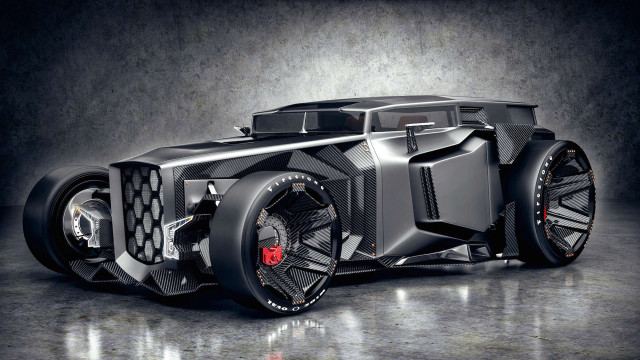Futuristic car red brake black free wallpaper - medium preview image