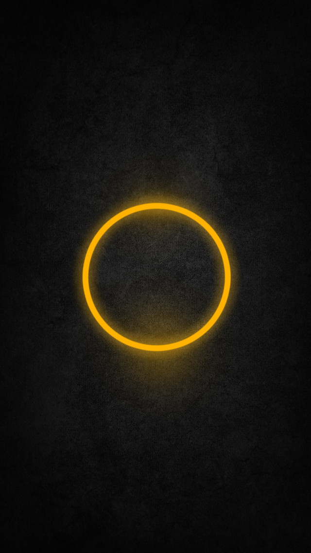 Yellow circle glowing dark night free wallpaper - medium preview image