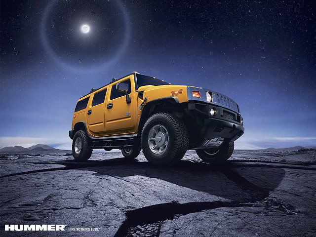 Yellow hummer night rocky moon free wallpaper - medium preview image