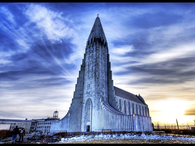 Cathedral tall steeple cloudy day free wallpaper - medium preview image