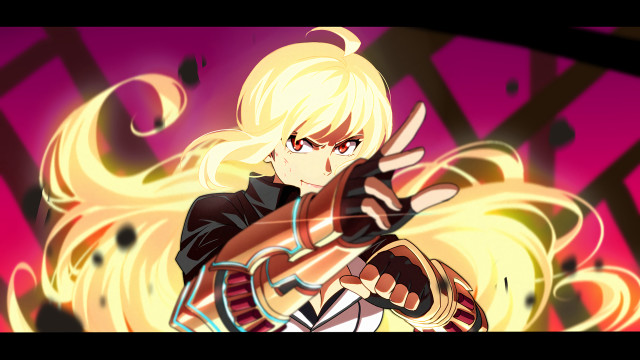 Blonde woman gun pink background free wallpaper - medium preview image