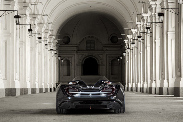 Car parked tunnel buildings columns free wallpaper - medium preview image