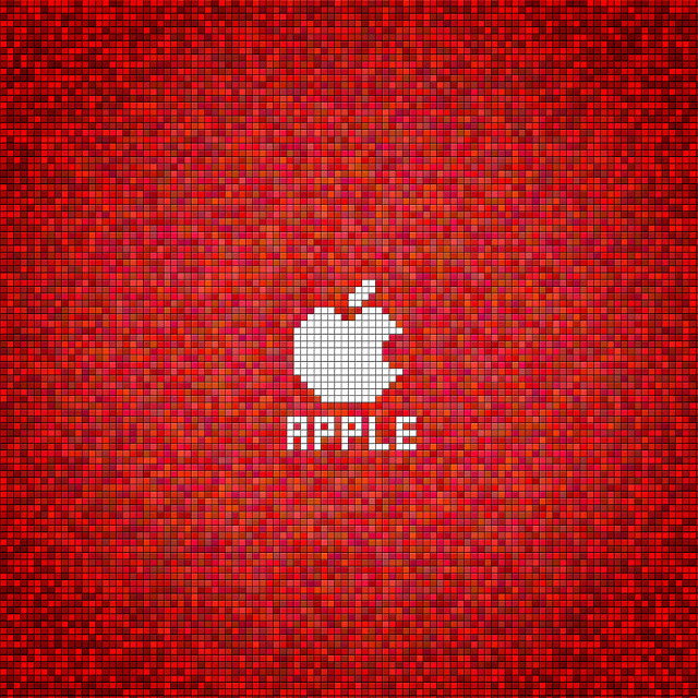 Red background apple logo side free wallpaper - medium preview image