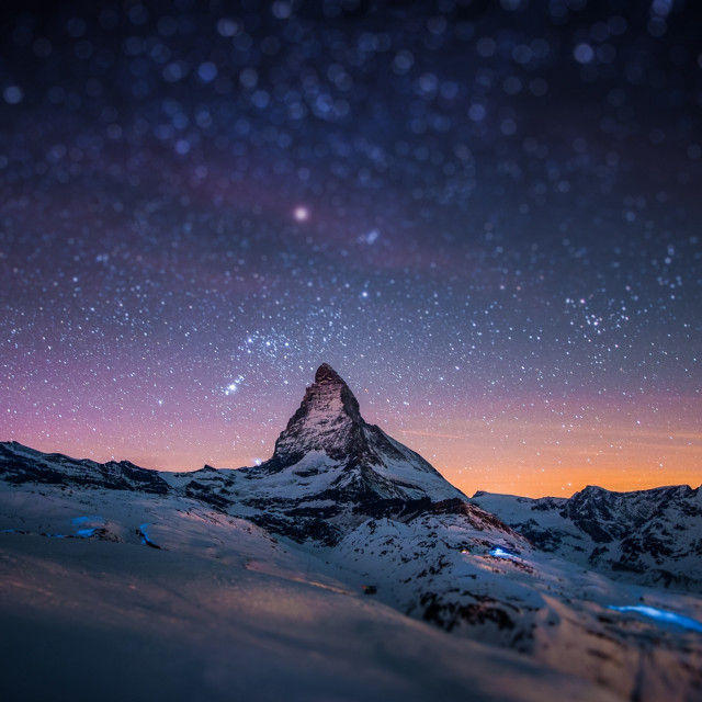 Mountain star filled sky above free wallpaper - medium preview image