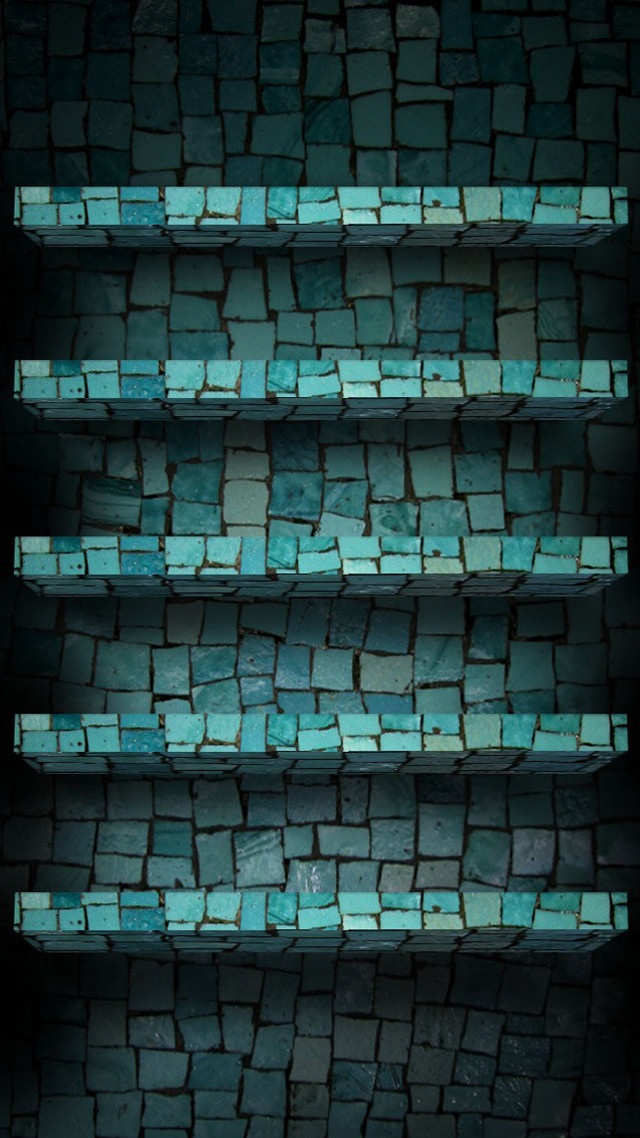 Shelf bricks blue light black free wallpaper - medium preview image