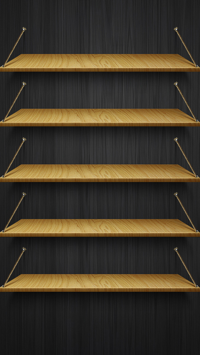 Wooden shelves metal brackets black free wallpaper - medium preview image