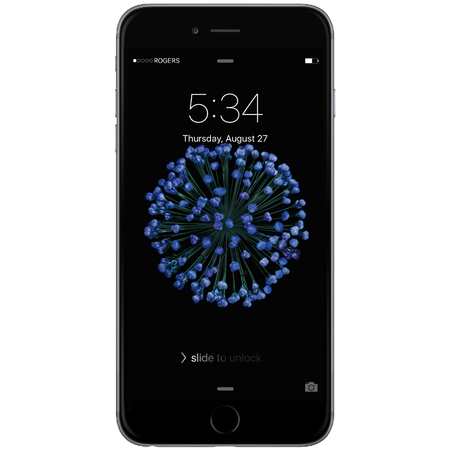 Iphone time date blue flowers free wallpaper - medium preview image