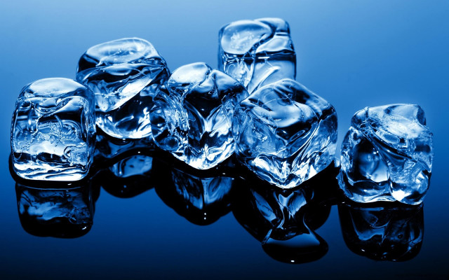 Ice cubes blue surface water free wallpaper - medium preview image