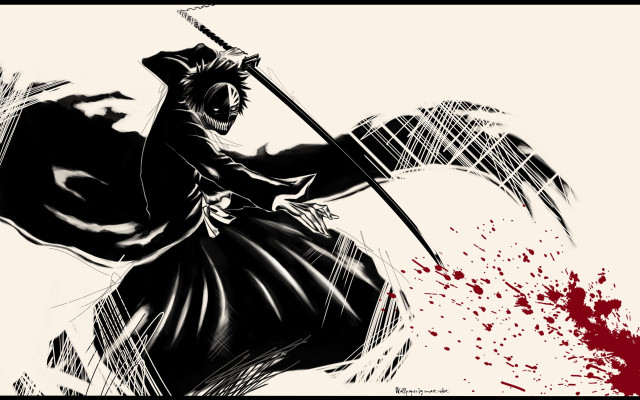 Man sword bloody background black free wallpaper - medium preview image