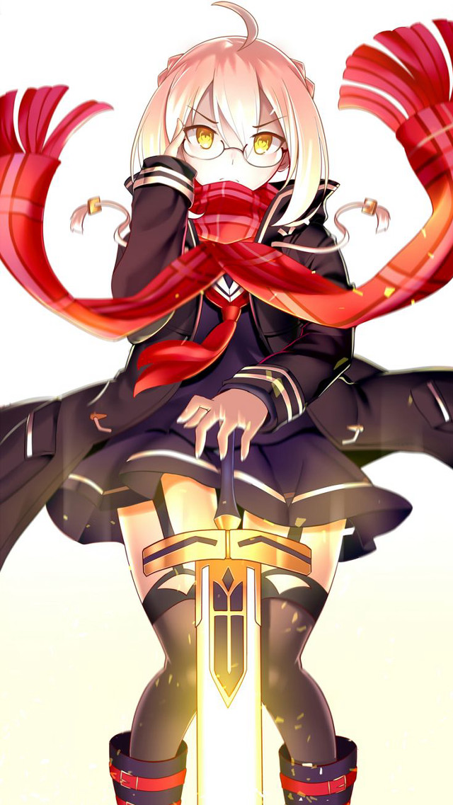 Woman sword red scarf neck free wallpaper - medium preview image