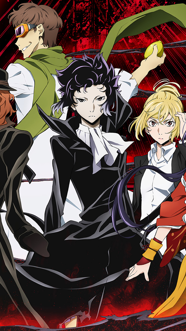 Anime characters red background black #3 free wallpaper - medium preview image